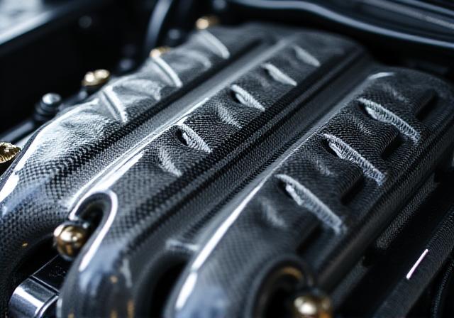 Motor V8 optimizado con piezas de carbono